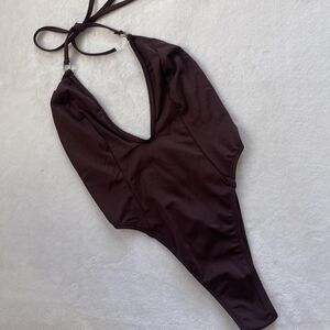 PrettyLittleThing Women's Brown Swimsuit-one-piece